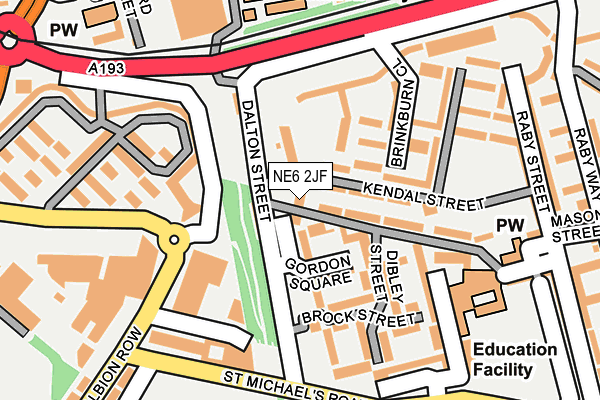 NE6 2JF map - OS OpenMap – Local (Ordnance Survey) NE6 2JF map - OS OpenMap – Local (Ordnance Survey)