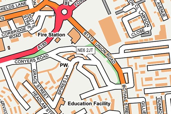 NE6 2JT map - OS OpenMap – Local (Ordnance Survey) NE6 2JT map - OS OpenMap – Local (Ordnance Survey)