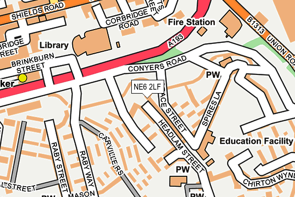 NE6 2LF map - OS OpenMap – Local (Ordnance Survey) NE6 2LF map - OS OpenMap – Local (Ordnance Survey)