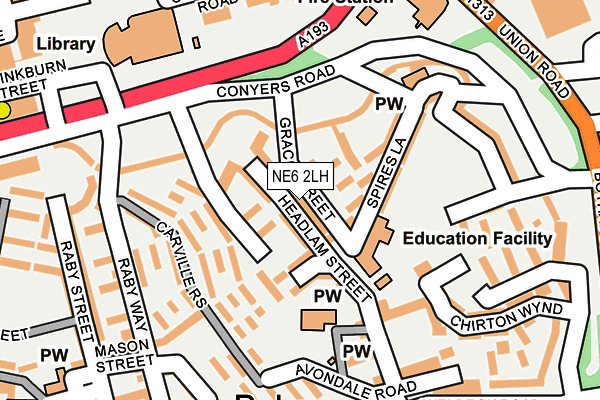 NE6 2LH map - OS OpenMap – Local (Ordnance Survey) NE6 2LH map - OS OpenMap – Local (Ordnance Survey)