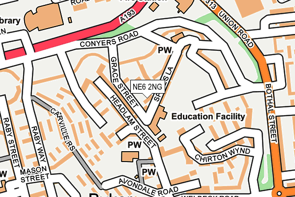 NE6 2NG map - OS OpenMap – Local (Ordnance Survey) NE6 2NG map - OS OpenMap – Local (Ordnance Survey)