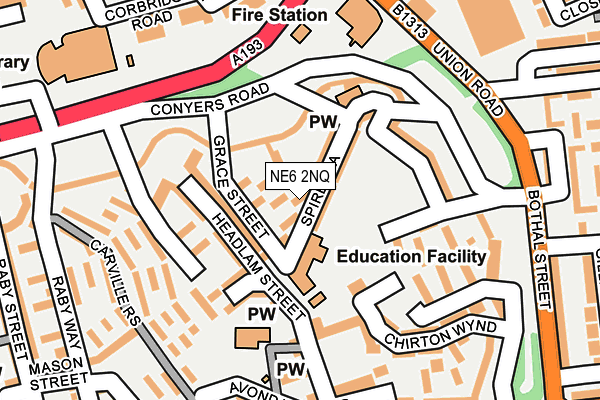NE6 2NQ map - OS OpenMap – Local (Ordnance Survey) NE6 2NQ map - OS OpenMap – Local (Ordnance Survey)