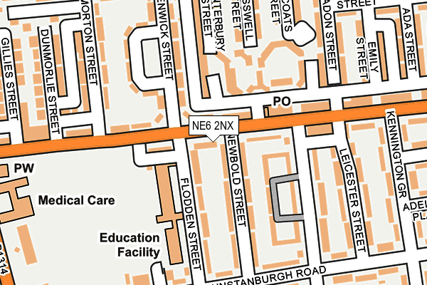 NE6 2NX map - OS OpenMap – Local (Ordnance Survey) NE6 2NX map - OS OpenMap – Local (Ordnance Survey)