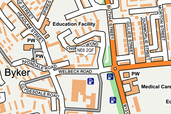 NE6 2QF map - OS OpenMap – Local (Ordnance Survey) NE6 2QF map - OS OpenMap – Local (Ordnance Survey)