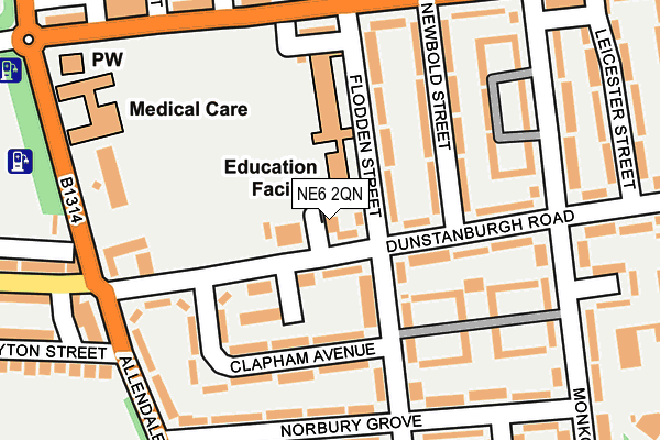NE6 2QN map - OS OpenMap – Local (Ordnance Survey) NE6 2QN map - OS OpenMap – Local (Ordnance Survey)