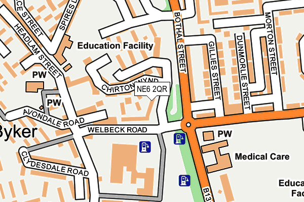 NE6 2QR map - OS OpenMap – Local (Ordnance Survey) NE6 2QR map - OS OpenMap – Local (Ordnance Survey)