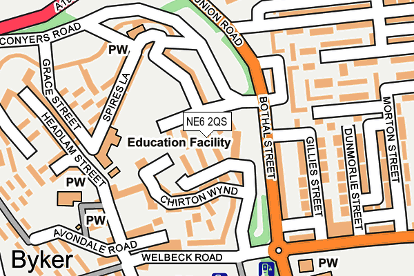 NE6 2QS map - OS OpenMap – Local (Ordnance Survey) NE6 2QS map - OS OpenMap – Local (Ordnance Survey)