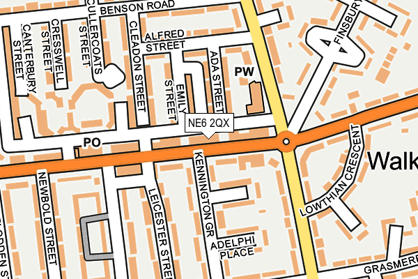 NE6 2QX map - OS OpenMap – Local (Ordnance Survey) NE6 2QX map - OS OpenMap – Local (Ordnance Survey)