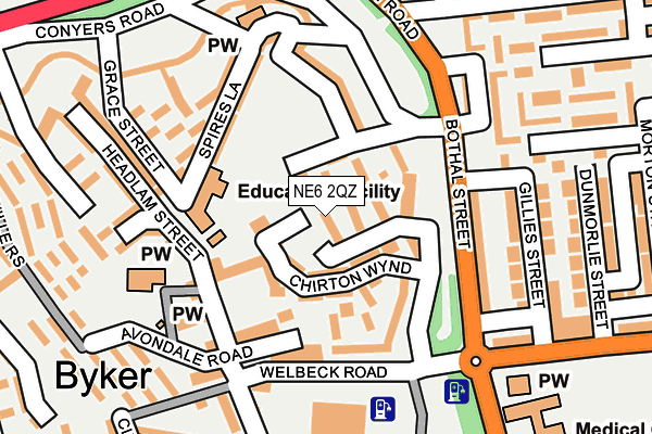 NE6 2QZ map - OS OpenMap – Local (Ordnance Survey) NE6 2QZ map - OS OpenMap – Local (Ordnance Survey)