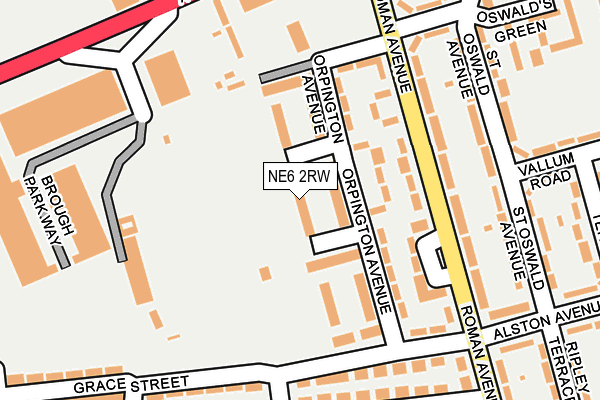 NE6 2RW map - OS OpenMap – Local (Ordnance Survey) NE6 2RW map - OS OpenMap – Local (Ordnance Survey)