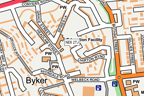 NE6 2TJ map - OS OpenMap – Local (Ordnance Survey) NE6 2TJ map - OS OpenMap – Local (Ordnance Survey)