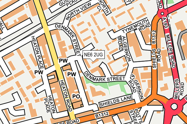 NE6 2UG map - OS OpenMap – Local (Ordnance Survey) NE6 2UG map - OS OpenMap – Local (Ordnance Survey)