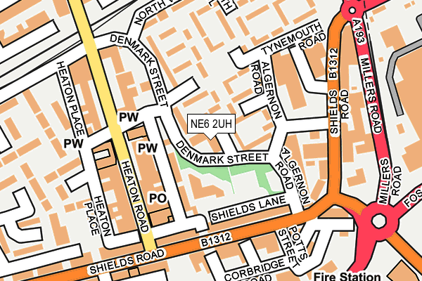 NE6 2UH map - OS OpenMap – Local (Ordnance Survey) NE6 2UH map - OS OpenMap – Local (Ordnance Survey)