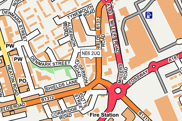 NE6 2UQ map - OS OpenMap – Local (Ordnance Survey) NE6 2UQ map - OS OpenMap – Local (Ordnance Survey)
