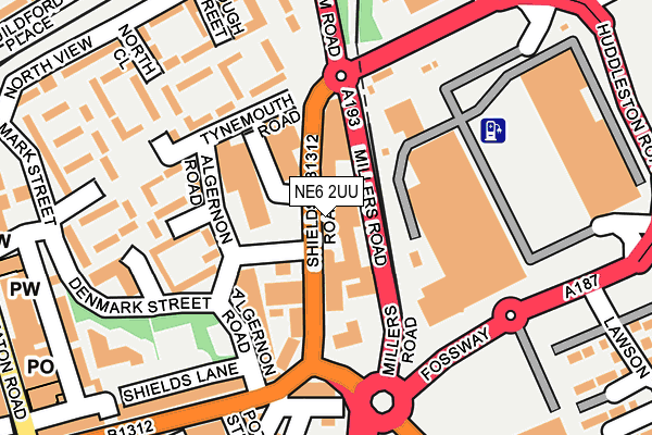 NE6 2UU map - OS OpenMap – Local (Ordnance Survey) NE6 2UU map - OS OpenMap – Local (Ordnance Survey)