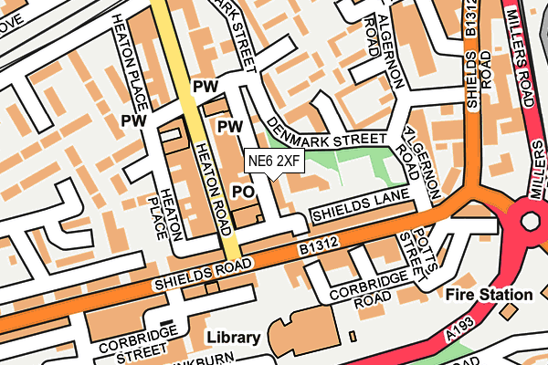 NE6 2XF map - OS OpenMap – Local (Ordnance Survey) NE6 2XF map - OS OpenMap – Local (Ordnance Survey)