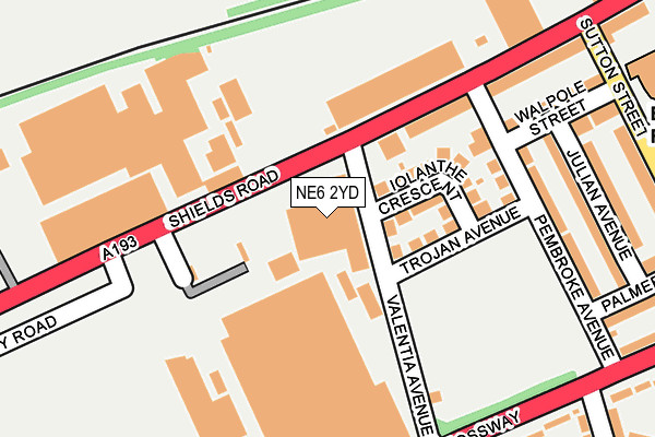NE6 2YD map - OS OpenMap – Local (Ordnance Survey) NE6 2YD map - OS OpenMap – Local (Ordnance Survey)
