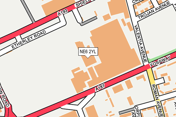 NE6 2YL map - OS OpenMap – Local (Ordnance Survey) NE6 2YL map - OS OpenMap – Local (Ordnance Survey)