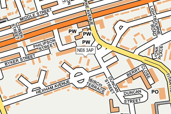 NE6 3AP map - OS OpenMap – Local (Ordnance Survey) NE6 3AP map - OS OpenMap – Local (Ordnance Survey)