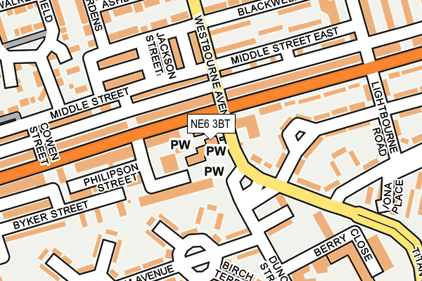 NE6 3BT map - OS OpenMap – Local (Ordnance Survey) NE6 3BT map - OS OpenMap – Local (Ordnance Survey)