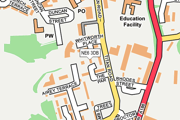 NE6 3DB map - OS OpenMap – Local (Ordnance Survey) NE6 3DB map - OS OpenMap – Local (Ordnance Survey)