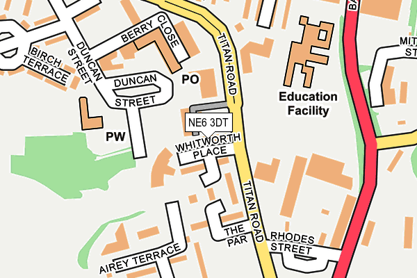NE6 3DT map - OS OpenMap – Local (Ordnance Survey)