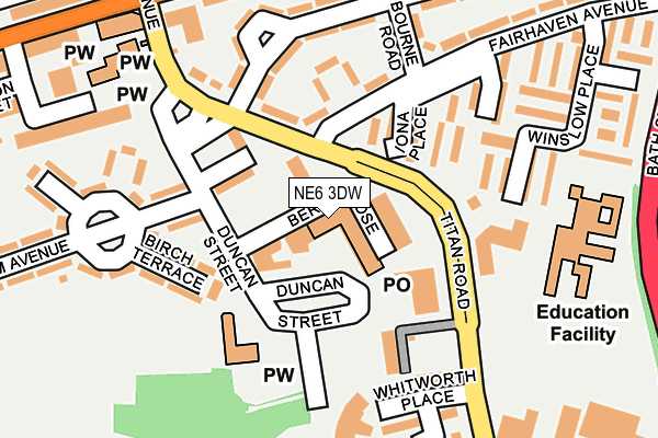 NE6 3DW map - OS OpenMap – Local (Ordnance Survey) NE6 3DW map - OS OpenMap – Local (Ordnance Survey)