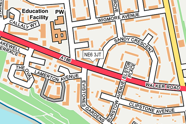 NE6 3JT map - OS OpenMap – Local (Ordnance Survey) NE6 3JT map - OS OpenMap – Local (Ordnance Survey)