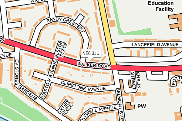 NE6 3JU map - OS OpenMap – Local (Ordnance Survey) NE6 3JU map - OS OpenMap – Local (Ordnance Survey)