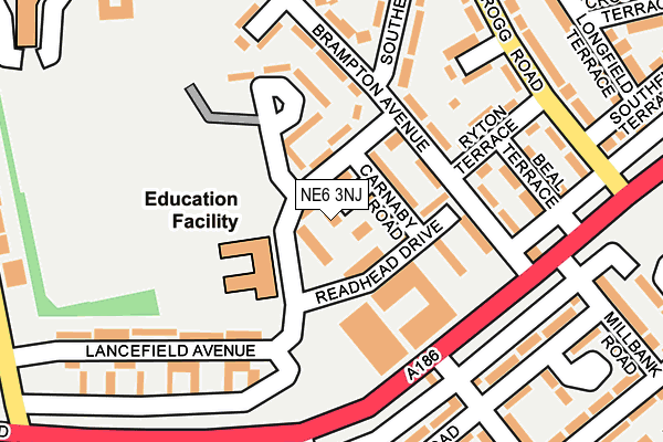 NE6 3NJ map - OS OpenMap – Local (Ordnance Survey) NE6 3NJ map - OS OpenMap – Local (Ordnance Survey)