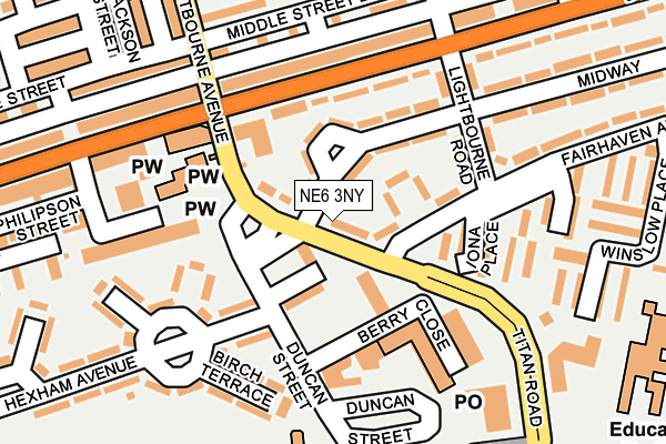 NE6 3NY map - OS OpenMap – Local (Ordnance Survey)