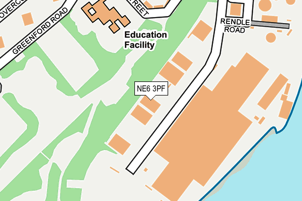NE6 3PF map - OS OpenMap – Local (Ordnance Survey) NE6 3PF map - OS OpenMap – Local (Ordnance Survey)