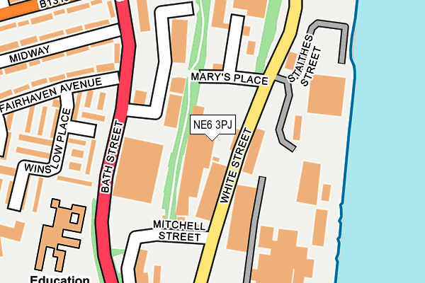 NE6 3PJ map - OS OpenMap – Local (Ordnance Survey) NE6 3PJ map - OS OpenMap – Local (Ordnance Survey)