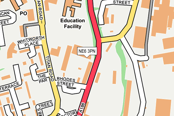 NE6 3PN map - OS OpenMap – Local (Ordnance Survey) NE6 3PN map - OS OpenMap – Local (Ordnance Survey)