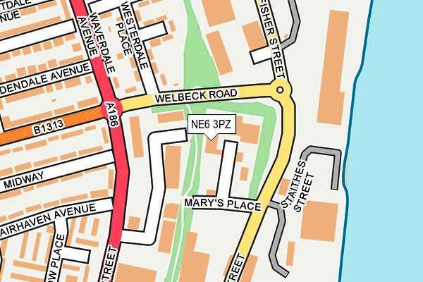 NE6 3PZ map - OS OpenMap – Local (Ordnance Survey) NE6 3PZ map - OS OpenMap – Local (Ordnance Survey)