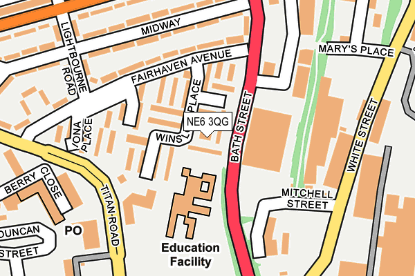 NE6 3QG map - OS OpenMap – Local (Ordnance Survey) NE6 3QG map - OS OpenMap – Local (Ordnance Survey)