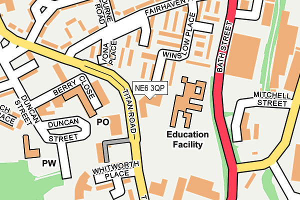 NE6 3QP map - OS OpenMap – Local (Ordnance Survey) NE6 3QP map - OS OpenMap – Local (Ordnance Survey)