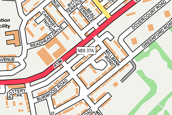 NE6 3TA map - OS OpenMap – Local (Ordnance Survey) NE6 3TA map - OS OpenMap – Local (Ordnance Survey)