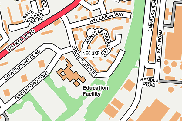 NE6 3XF map - OS OpenMap – Local (Ordnance Survey) NE6 3XF map - OS OpenMap – Local (Ordnance Survey)