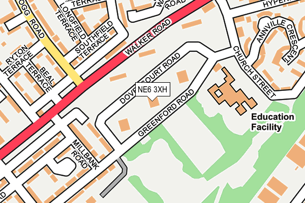 NE6 3XH map - OS OpenMap – Local (Ordnance Survey) NE6 3XH map - OS OpenMap – Local (Ordnance Survey)