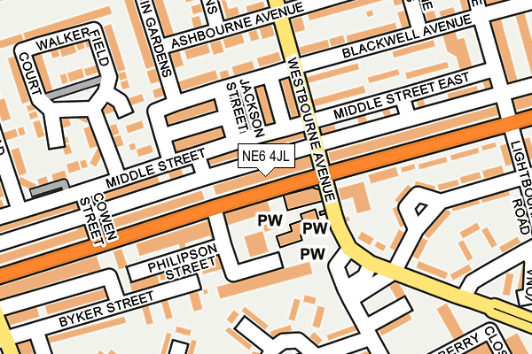 NE6 4JL map - OS OpenMap – Local (Ordnance Survey) NE6 4JL map - OS OpenMap – Local (Ordnance Survey)
