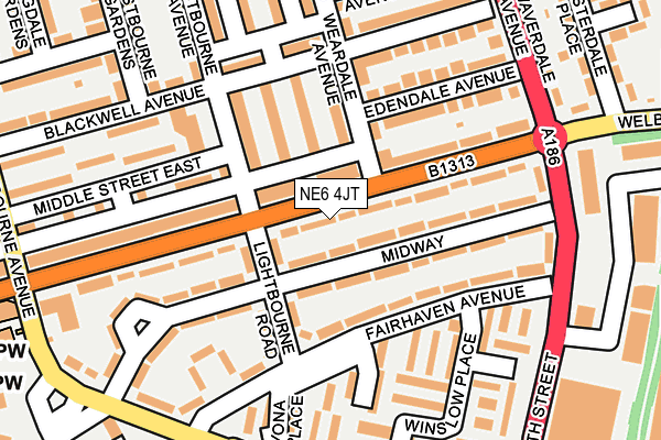 NE6 4JT map - OS OpenMap – Local (Ordnance Survey) NE6 4JT map - OS OpenMap – Local (Ordnance Survey)
