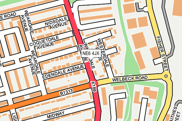 NE6 4JX map - OS OpenMap – Local (Ordnance Survey) NE6 4JX map - OS OpenMap – Local (Ordnance Survey)