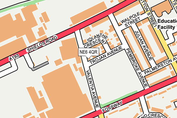 NE6 4QR map - OS OpenMap – Local (Ordnance Survey) NE6 4QR map - OS OpenMap – Local (Ordnance Survey)