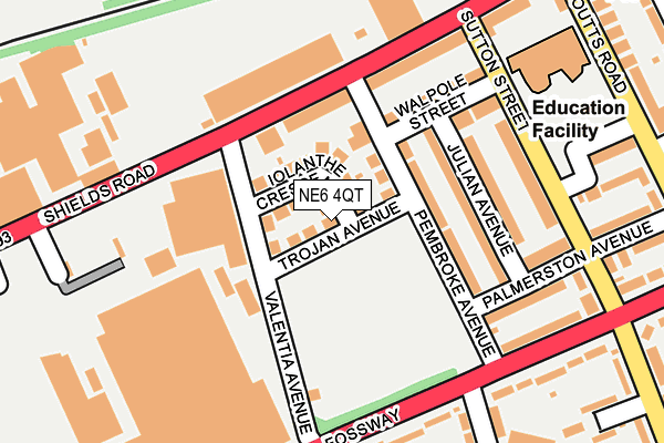 NE6 4QT map - OS OpenMap – Local (Ordnance Survey) NE6 4QT map - OS OpenMap – Local (Ordnance Survey)