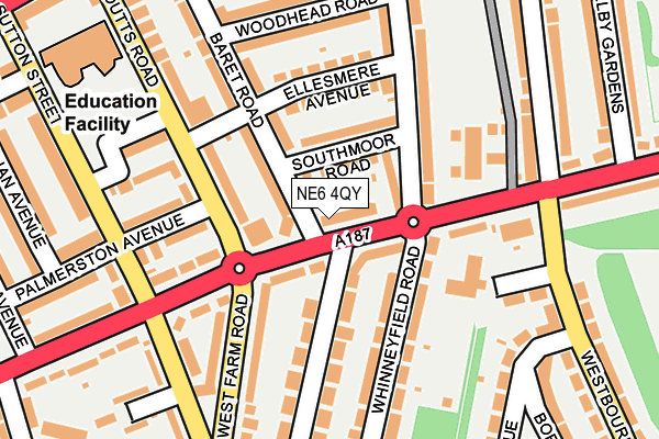 NE6 4QY map - OS OpenMap – Local (Ordnance Survey) NE6 4QY map - OS OpenMap – Local (Ordnance Survey)