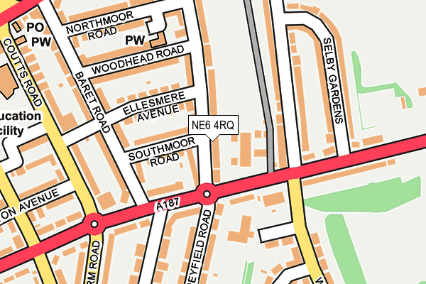 NE6 4RQ map - OS OpenMap – Local (Ordnance Survey) NE6 4RQ map - OS OpenMap – Local (Ordnance Survey)