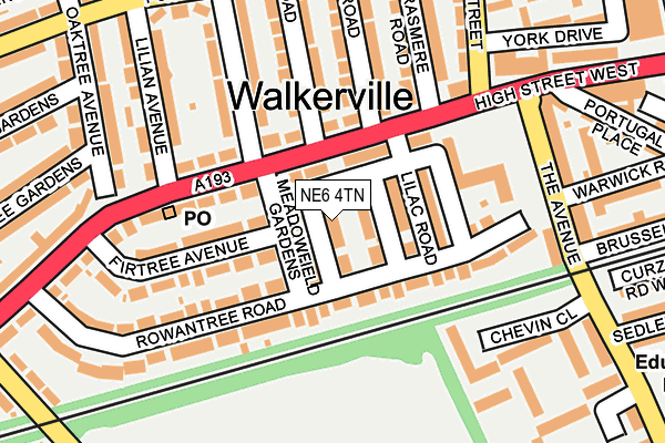 NE6 4TN map - OS OpenMap – Local (Ordnance Survey) NE6 4TN map - OS OpenMap – Local (Ordnance Survey)