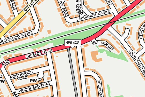 NE6 4XS map - OS OpenMap – Local (Ordnance Survey) NE6 4XS map - OS OpenMap – Local (Ordnance Survey)