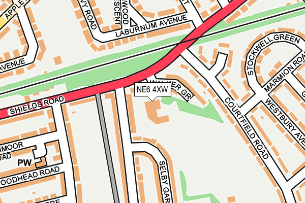 NE6 4XW map - OS OpenMap – Local (Ordnance Survey) NE6 4XW map - OS OpenMap – Local (Ordnance Survey)